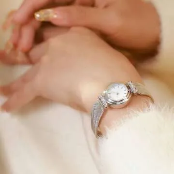 BESTKANG Fashion Simple Women's Quartz Watch Stainless Steel Mesh Strap Business Wrist Watch (Silver...