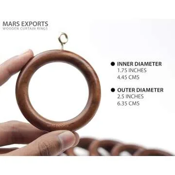 Mars Exports Wooden Curtain Rings - 24 Pieces for Stylish Windows