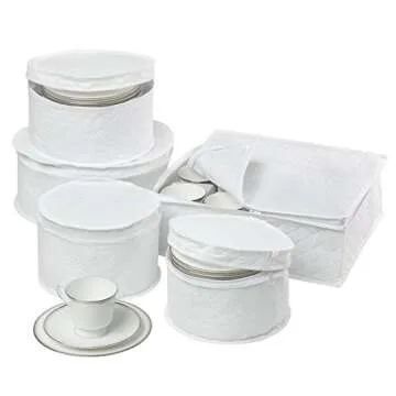 Honey-Can-Do Dinnerware Storage Set - 5-Piece White