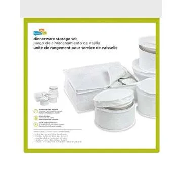 Honey-Can-Do Dinnerware Storage Set - 5-Piece White