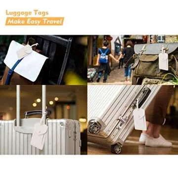 Kevancho Leather Luggage Tags for Men Women - Stylish & Secure Travel Accessories