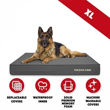 Orthopedic Dog Bed XL Grey & Black Waterproof Memory Foam