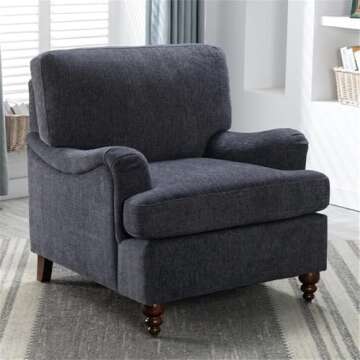 Comfort Pointe Clarendon Navy Blue Polyester Fabric Upholstered Transitional Arm Chair