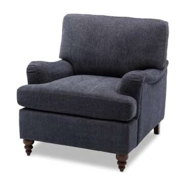 Comfort Pointe Clarendon Navy Blue Polyester Fabric Upholstered Transitional Arm Chair