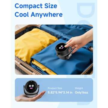 YOSHENMO Portable Desk Fan with 5-Speed Airflow