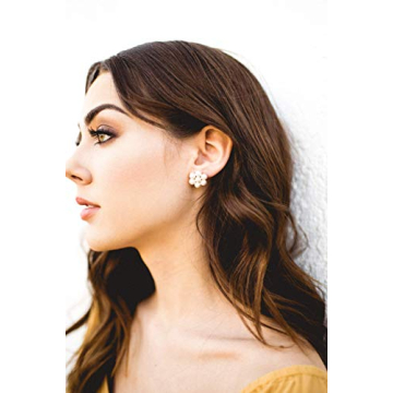 Swarovski Pearl Cluster Earrings for Brides and Bridesmaids