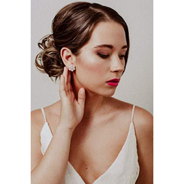 Swarovski Pearl Cluster Earrings for Brides and Bridesmaids