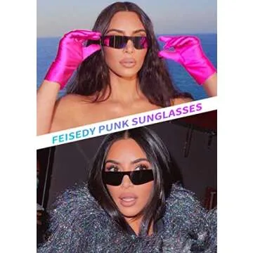 FEISEDY Futuristic Visor Punk Sunglasses Rimless One Piece Goggles Miorred Shades Women Men B2927