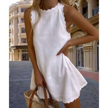 ZOCAVIA Summer Linen Dress for Women - Casual & Stylish