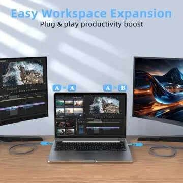 Quntis USB C to HDMI Cable 10FT, 4K Type C to HDMI Adapter Thunderbolt Compatible with iPhone 15 Pro Max Plus, MacBook Pro/Air, iPad Pro, Android Galaxy S23/S22/S20, XPS,Surface Pro,Steam Deck