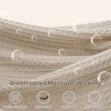 PHF Soft Waffle Weave Throw Blanket 50’’x60’’ - Lightweight and Breathable Woven Blankets fo...