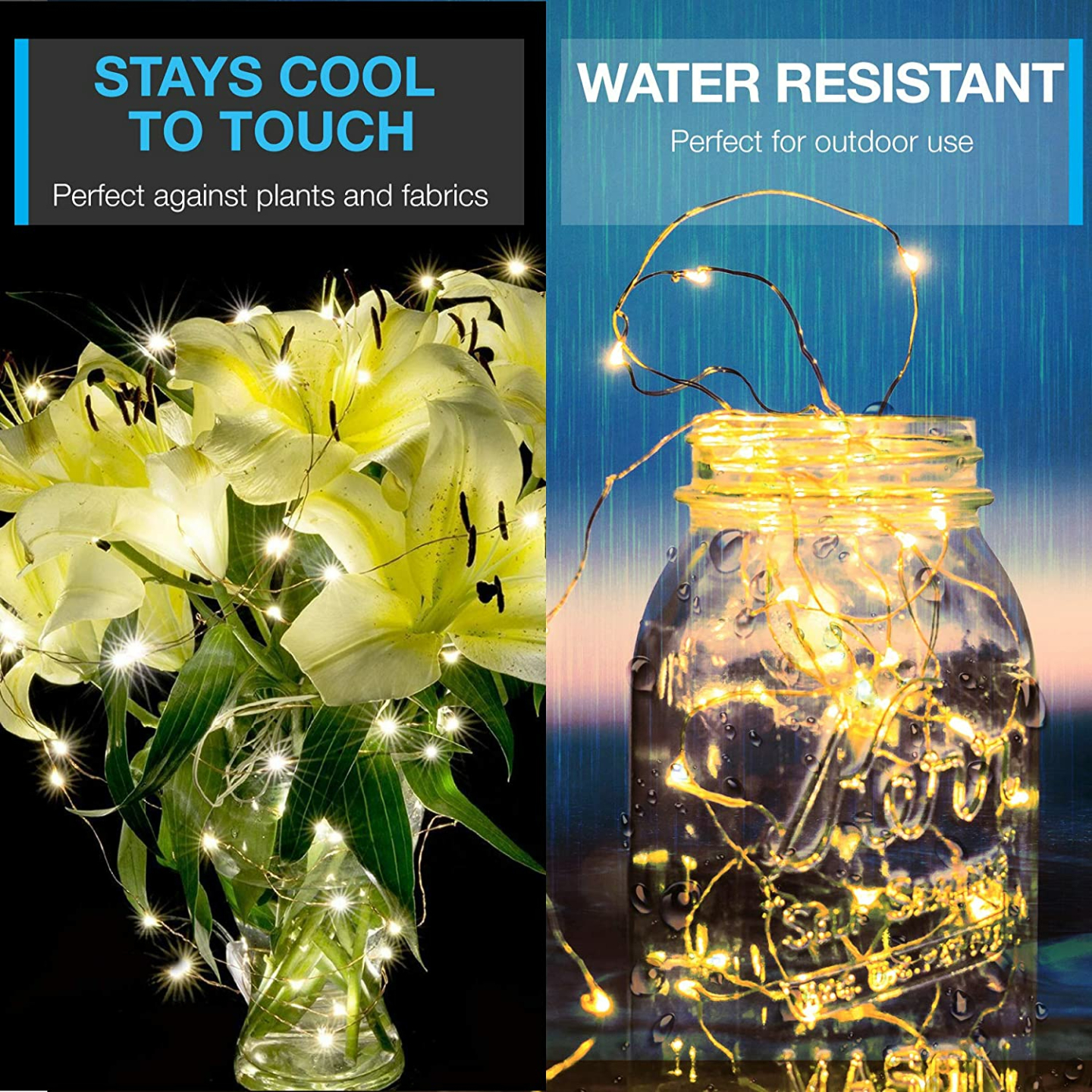 Vont 66FT Starry Fairy Lights - 200 LEDs Indoor Outdoor