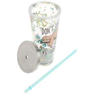 Spoontiques Glitter Tumbler - 20oz Insulated Cup with Straw