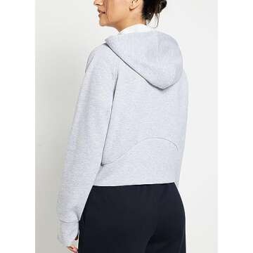 BALEAF Womens Zip up Hoodies Fleece Jacket Cropped Long sleeve Oversized Sweatshirts with Pockets Thumb Hole