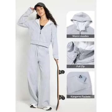 BALEAF Women's Cropped Fleece Hoodie Stylish Comfort