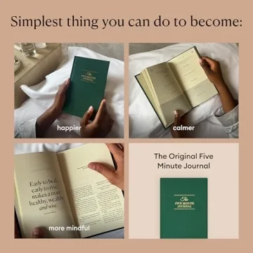 The Five Minute Journal, Original Daily Gratitude Journal 2025, Reflection Manifestation Journal for Mindfulness, Undated Daily Journal with Gold Foiling, Plastic-Free, Green - Intelligent Change