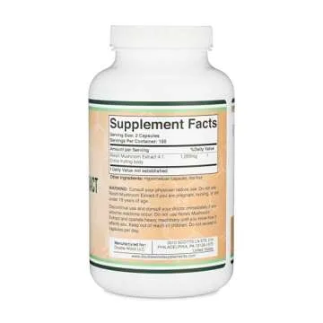 Reishi Mushroom Capsules for Immune Support 300 Count