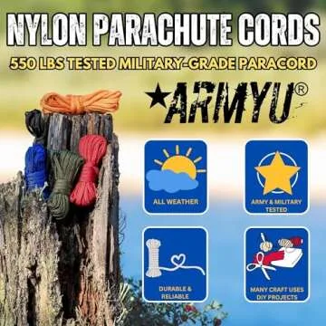 Army Universe Pretty in Pink Nylon Paracord 550 lbs Type III 7 Strand USA Made Utility Cord Rope 100...