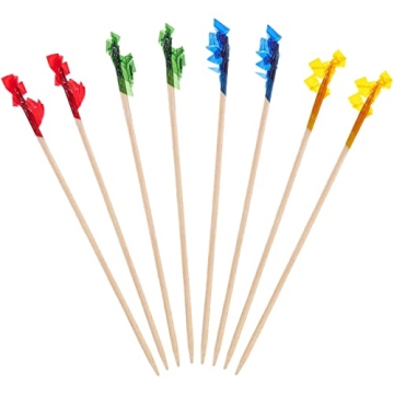 4 Inch Wood Frill Picks Toothpicks for Parties and Appetizers