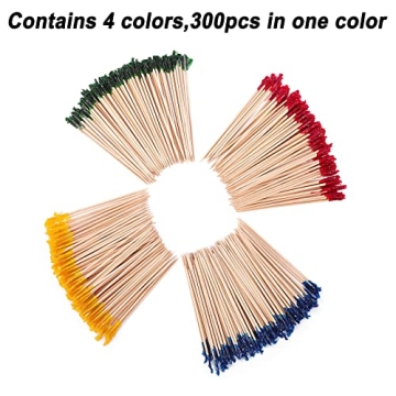 4 Inch Wood Frill Picks Toothpicks for Parties and Appetizers