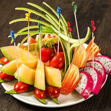 4 Inch Wood Frill Picks Toothpicks for Parties and Appetizers