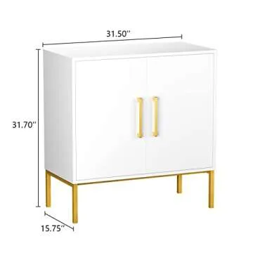 CARPETNAL Siedeboard Buffet Cabinet, White Side Storage Cabinet with Doors and Adjustable Shelves, A...