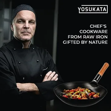 YOSUKATA 14 Inch Carbon Steel Wok - Authentic Cooking
