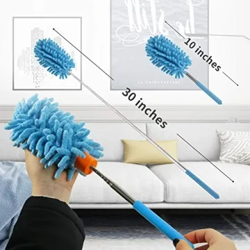 TIMIVO Microfiber Duster Set with Telescoping Extension Pole