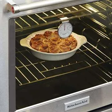 KitchenAid KQ903 3-in Analog Dial Oven/Appliance Thermometer, Oven Food Grill Chef Smoker Cooking Thermometer, TEMPERATURE RANGE: 100F to 600F, Stainless Steel