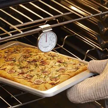 KitchenAid KQ903 3-in Analog Dial Oven/Appliance Thermometer, Oven Food Grill Chef Smoker Cooking Thermometer, TEMPERATURE RANGE: 100F to 600F, Stainless Steel