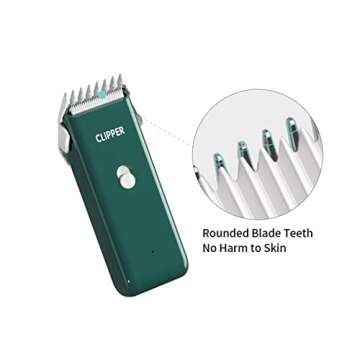 Founouly Professional Household Waterproof Low Noise Pet Hair Clippers Electric USB Rechargeable Painless Grooming Tools Hair Grooming Trimmer for Small Medium Dog Cat AP005 Green
