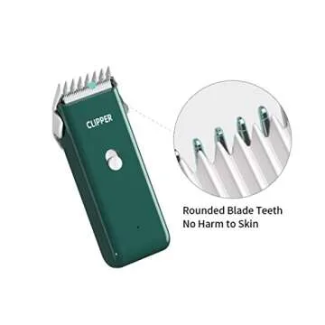 Founouly Professional Household Waterproof Low Noise Pet Hair Clippers Electric USB Rechargeable Painless Grooming Tools Hair Grooming Trimmer for Small Medium Dog Cat AP005 Green