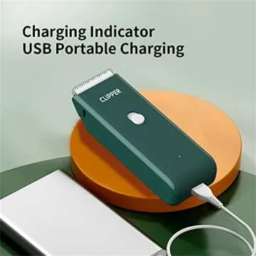 Founouly Professional Household Waterproof Low Noise Pet Hair Clippers Electric USB Rechargeable Painless Grooming Tools Hair Grooming Trimmer for Small Medium Dog Cat AP005 Green