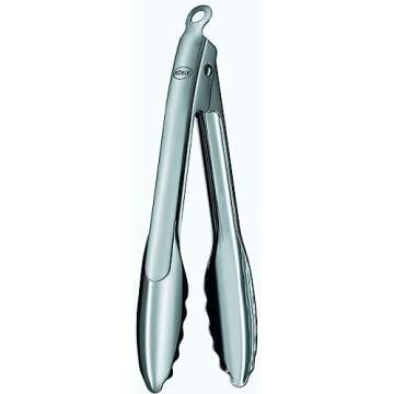 Rösle Stainless Steel 9-inch One-Handed Locking Tongs (12915)