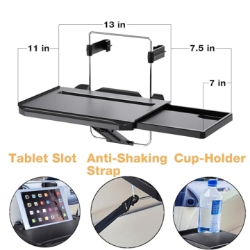 HUKURU 2-in-1 Car Tray for Work and Eating on the Go