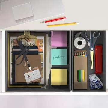 Simple Houseware Foldable Cloth Storage Box Closet Dresser Drawer Divider Organizer Basket Bins for Underwear Bras, Dark Grey (Set of 6)