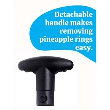 Stainless Steel Pineapple Corer with a Recipe eBook includes One Year Warranty - Core Remover Tool with Detachable Handle - Fast and Easy Fruit Pineapple Cutter Peeler Corer Slicer