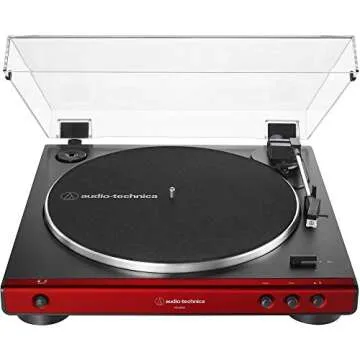 Audio-Technica AT-LP60X-RD Fully Automatic Belt-Drive Turntable 33-1/3 & 45 RPM - Red Refurb