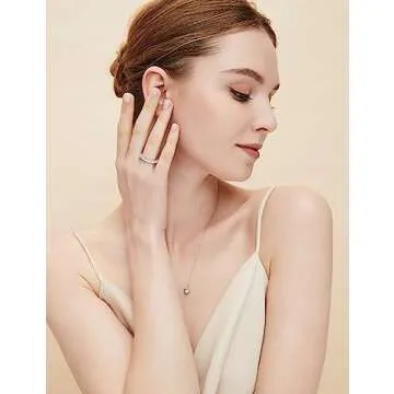 EAMTI 3mm 925 Sterling Silver Wedding Band Round Cubic Zirconia Full Eternity Stackable Engagement Ring for Women Size 3