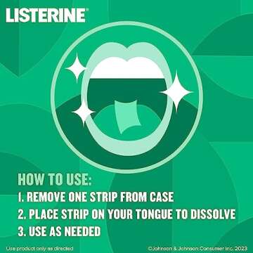 Listerine Freshburst Pocketpaks Breath Strips, Dissolving Freshener Strips Kill 99% of Germs that Cause Bad Breath, Portable for On-the-Go, Minty Flavor, 3 packs of 24-strips Each