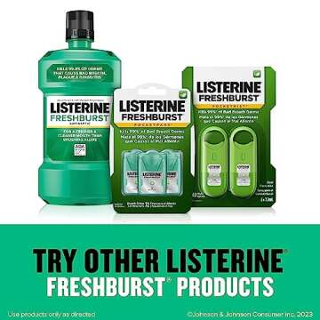 Listerine Freshburst Pocketpaks Breath Strips, Dissolving Freshener Strips Kill 99% of Germs that Cause Bad Breath, Portable for On-the-Go, Minty Flavor, 3 packs of 24-strips Each