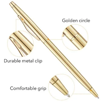 Unibene Gold Ballpoint Pens 6 Pack Stylish Gift Set