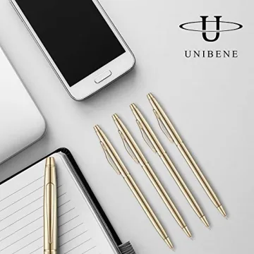 Unibene Gold Ballpoint Pens 6 Pack Stylish Gift Set