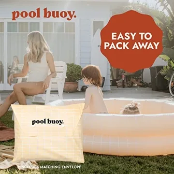 Pool Buoy Round Inflatable Pool with Storage Bag - Premium Outdoor Swimming Pool for Kids, Toddlers, Infants and Adults - Garden and Backyard Pools for Family Summer Pool Party (Peachy Pat)