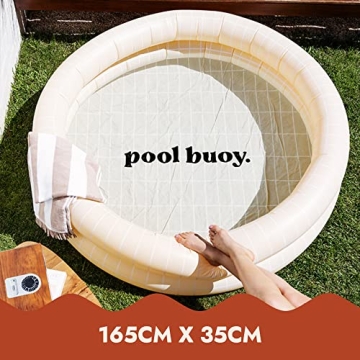 Pool Buoy Round Inflatable Pool with Storage Bag - Premium Outdoor Swimming Pool for Kids, Toddlers, Infants and Adults - Garden and Backyard Pools for Family Summer Pool Party (Peachy Pat)
