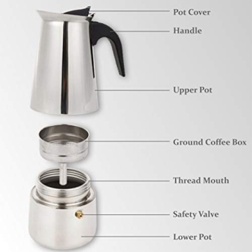 Elabo Stainless Steel Espresso Maker for Home Use