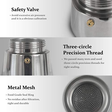 Elabo Stainless Steel Espresso Maker for Home Use