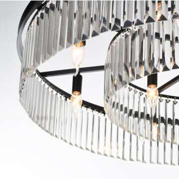 MEELIGHTING Crystal Chandeliers Modern Contemporary Ceiling Lights Fixtures Pendant Lighting for Dining Room Living Room Chandelier D33.5 (8 Lights)