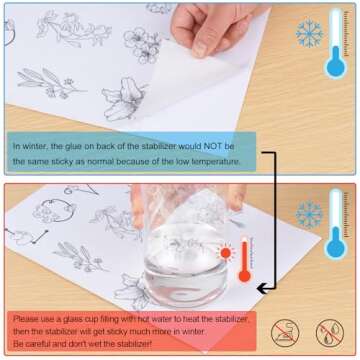 Simthread Sticky Wash Away Embroidery Stabilizer Self-Adhesive Printable A4 Size Paper Stabilizer Me...