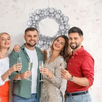 Zeyune 14 Inch Mirror Disco Balls Wreath Disco Ornament Garland Decoration Silver Glitter Decorative Hanging Ornaments for Disco Themed Bachelorette Wedding Music Festivals Party